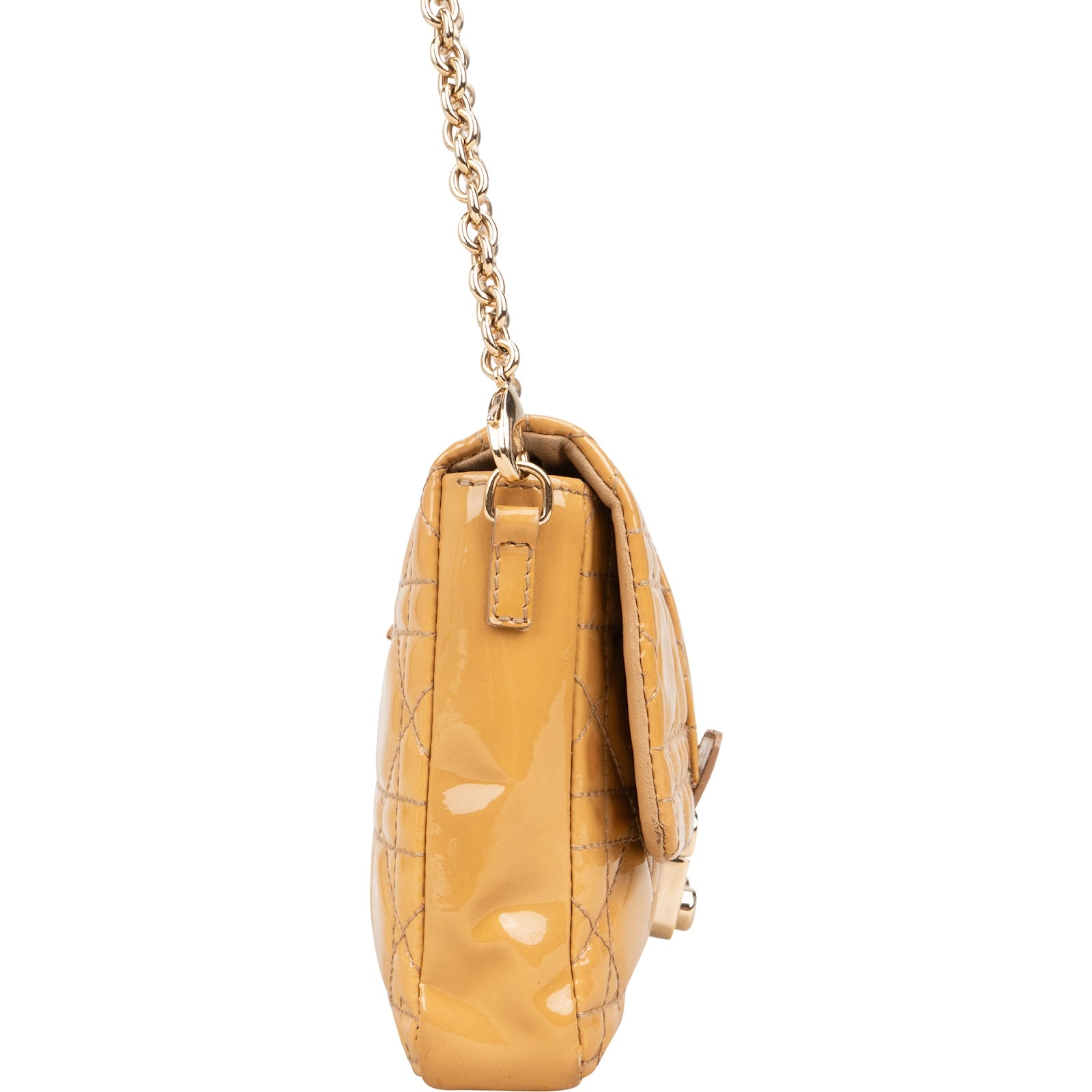 Dior Patent Leather Cannage New Lock Flap Crossbody Bag - vintageandkickz