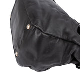 Prada Black Nappa Leather Ruched Tote Handbag