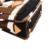 Prada Multicolor Striped Canvas Small Coffer Handbag