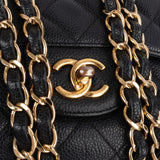 Chanel Quilted Caviar Leather Jumbo Double Flap Crossbody Bag