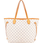 Louis Vuitton Monogram Damier Azur Canvas Neverfull MM Shoulder Bag - vintageandkickz