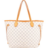 Louis Vuitton Monogram Damier Azur Canvas Neverfull MM Shoulder Bag - vintageandkickz