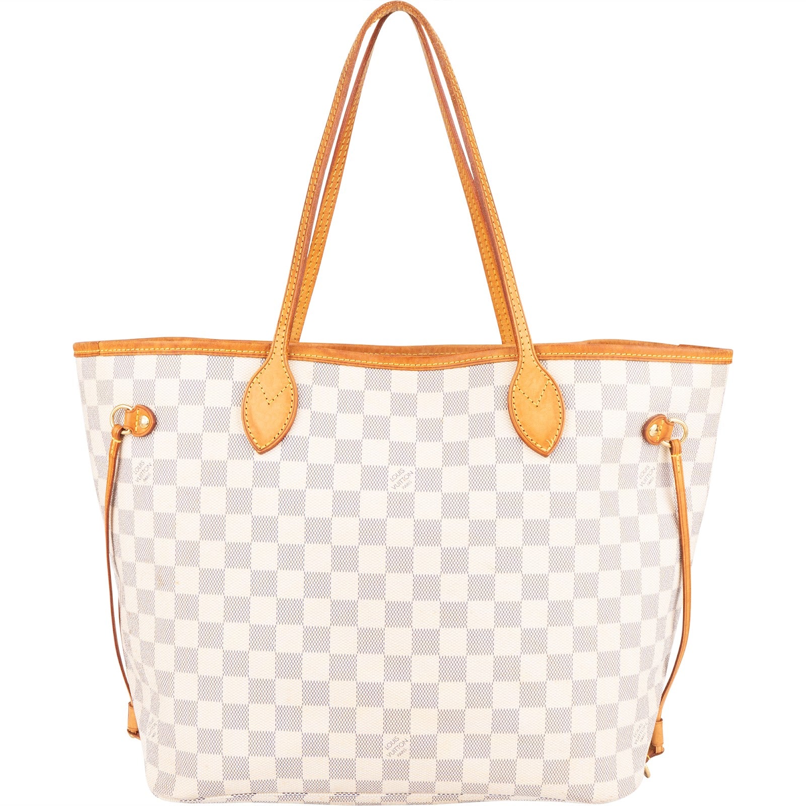 Louis Vuitton Monogram Damier Azur Canvas Neverfull MM Shoulder Bag - vintageandkickz