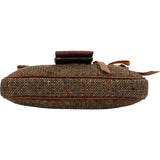 Prada Tweed Ricamo Visone Mini Flap Shoulder Bag