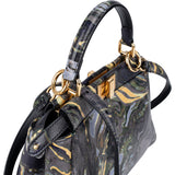 Fendi Marbled Leather Peekaboo Mini Handbag