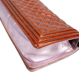 Chanel Quilted Patent Leather Medium Boy Crossbody Bag