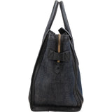 Céline Denim & Leather Luggage Tote Handbag