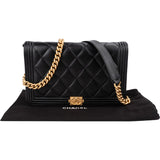 Chanel Quilted Lambskin Small Boy Wallet On Chain Crossbody Bag