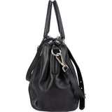 Prada Black Soft Leather Vitello Double Zip Handbag