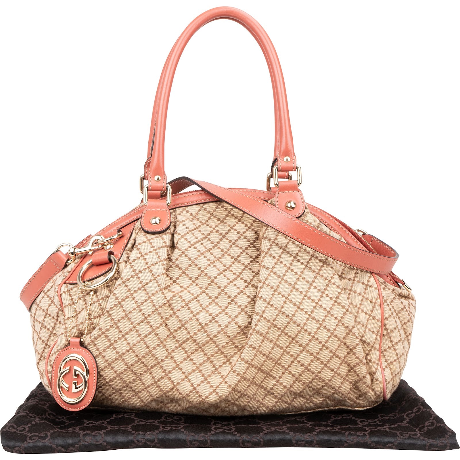 [🔄️B09 / F55] Gucci Diamante Canvas Sukey Handbag - vintageandkickz