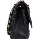 Chanel Quilted Caviar Leather Jumbo Double Flap Crossbody Bag