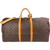 Louis Vuitton Monogram Canvas Keepall 60 Bandoulière Travel Bag