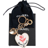 Chanel Porte Clefs Bonne Chance Herat Flower Pendant Key Ring Holder Bag Charm