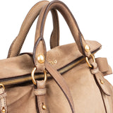 Miu Miu Brown Suede Bow Satchel Handbag