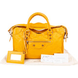 Balenciaga Yellow Leather Classic City Handbag
