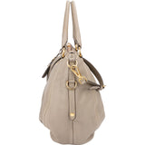 Prada Taupe Vitello Daino Leather Hobo Handbag