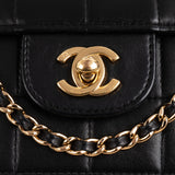 Chanel Quilted Lambskin 24K Gold Chocolate Bar Single Flap Shoulder Bag