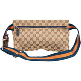 Gucci Grained Leather Monogram GG Canvas Crossbody Belt Bag