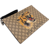 Gucci Monogram GG Supreme Tiger L'Aveugle Par Amour Clutch