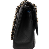 Chanel Quilted Caviar Leather Jumbo Double Flap Crossbody Bag