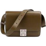 Givenchy Olive Green Calfskin Box Leather 4G Medium Crossbody Bag