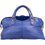 Balenciaga Blue Leather Giant City Handbag