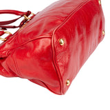 Miu Miu Red Leather Vitello Shine Tote Handbag