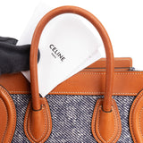 Celine Cotton & Leather Nano Luggage Handbag