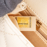 Chanel Quilted Caviar Leather Top Handle Single Flap Crossbody Handbag