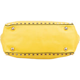 Valentino Garavani Yellow Leather Rockstud Tote Handbag