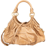 Miu Miu Beige Vitello Lux Leather Hobo Shoulder Bag