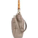 Gucci Pebbled Leather Bamboo Shopper Hobo Shoulder Bag