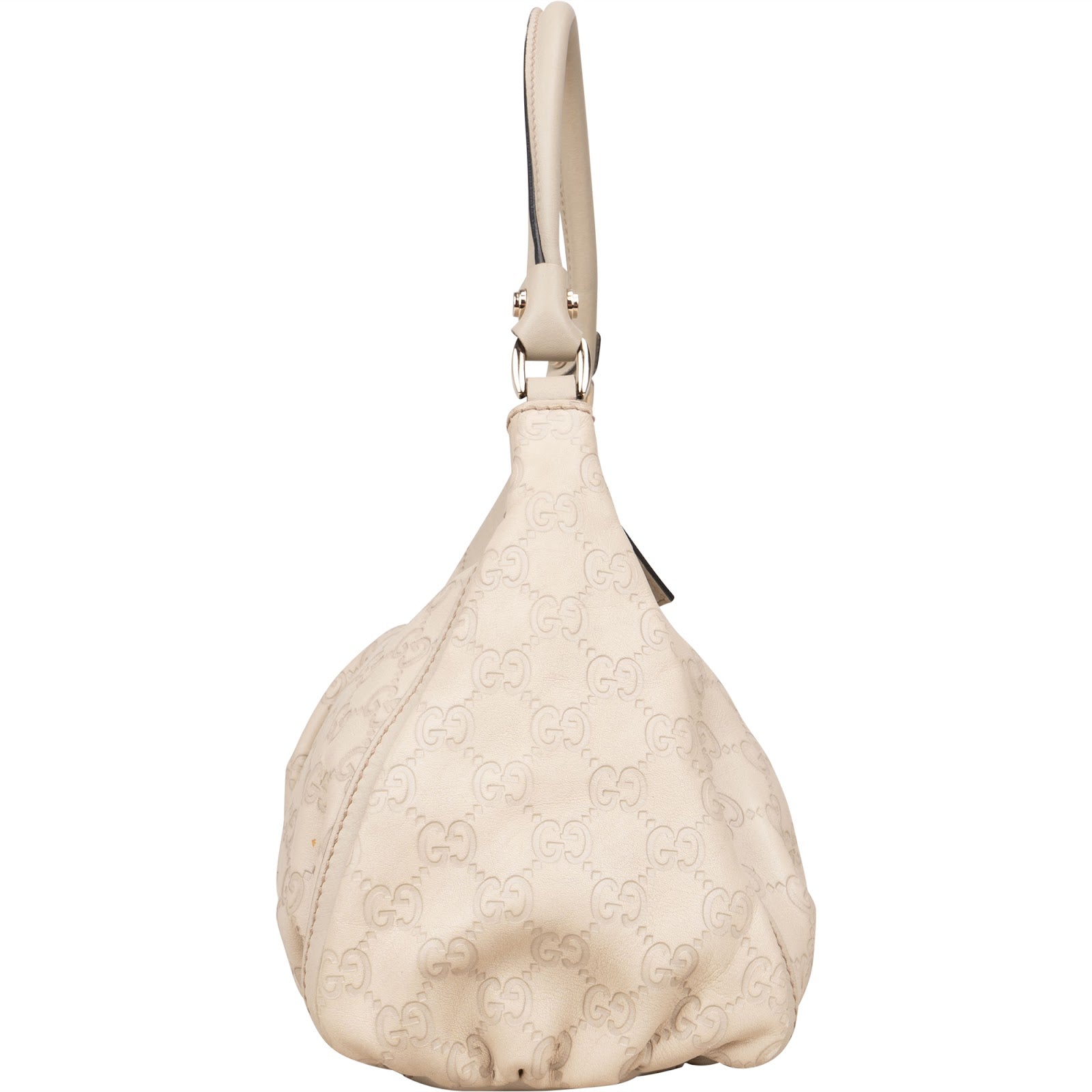 Gucci Leather Monogram Abbey Handbag - vintageandkickz