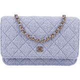 Chanel Quilted Tweed Wallet on Chain Crossbody Bag