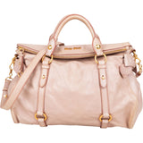 Miu Miu Vitello Lux Bow City Handbag