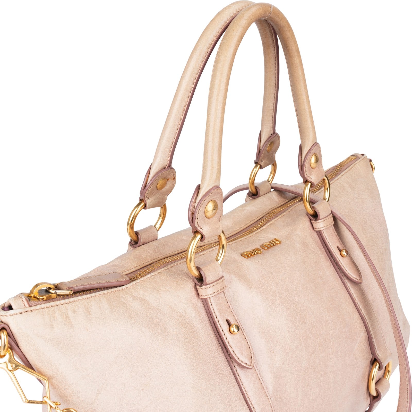 Miu Miu Vitello Lux Satchel City Handbag - vintageandkickz