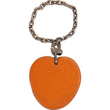 Hermès 925 Sterling Silver Leather Fruit Apricot Keychain Bag Charm