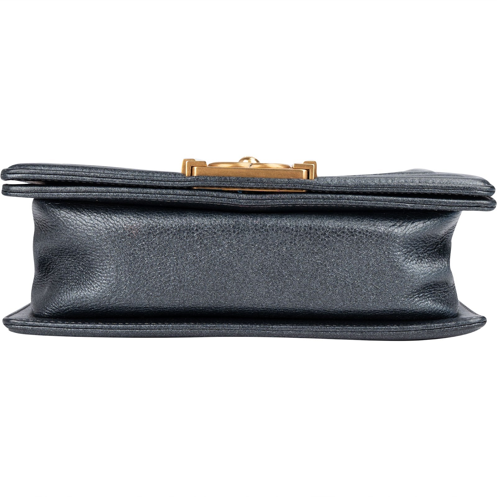 Chanel Metallic Quilted Leather Boy Single Flap Crossbody Bag - vintageandkickz