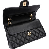 Chanel Quilted Caviar Leather Small Double Flap Shoulder Bag