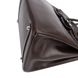 Hermès Brun Boxcalf Leather Palladium Birkin 35 Handbag