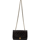 Chanel Quilted Lambskin 24K Gold Medium Diana Single Flap Crossbody Bag