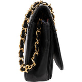 Chanel Quilted Lambskin Half Moon 24K Gold Single Flap Shoulder Bag