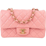 Chanel Quilted Lambskin Mini Rectangular Single Flap Crossbody Bag
