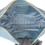 Prada Blue Vitello Daino Hobo Shoulder Bag
