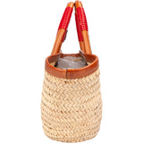 Balenciaga Raffia Leather Panier Basket Handbag
