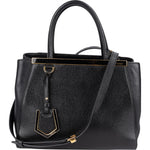 Fendi Black Leather 2Jours Handbag - vintageandkickz