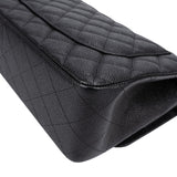 Chanel Quilted Caviar Leather Jumbo Double Flap Crossbody Bag