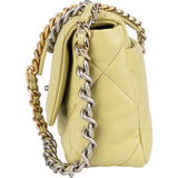 Chanel 19 Quilted Lambskin Chanel Single Flap Crossbody Bag Green Avocado