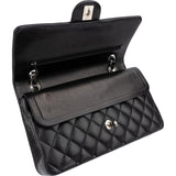 Chanel Quilted Lambskin Palladium Medium Double Flap Shoulder Bag