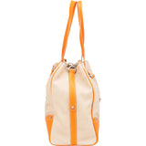 Prada Canvas and Leather Studded Shoulder Bag